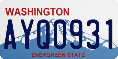 WA license plate AYQ0931