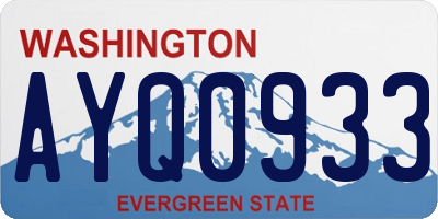 WA license plate AYQ0933