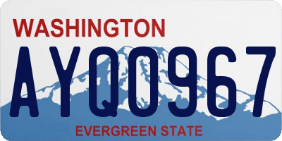 WA license plate AYQ0967