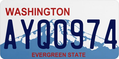 WA license plate AYQ0974