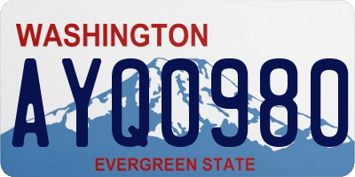 WA license plate AYQ0980