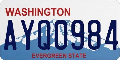 WA license plate AYQ0984
