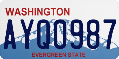 WA license plate AYQ0987