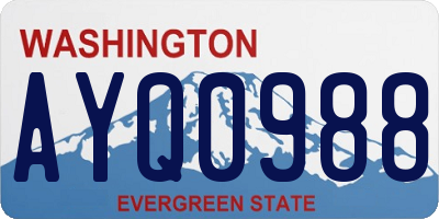 WA license plate AYQ0988