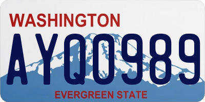 WA license plate AYQ0989