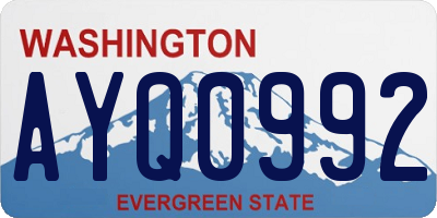 WA license plate AYQ0992