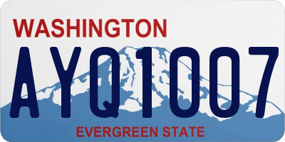 WA license plate AYQ1007