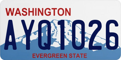 WA license plate AYQ1026