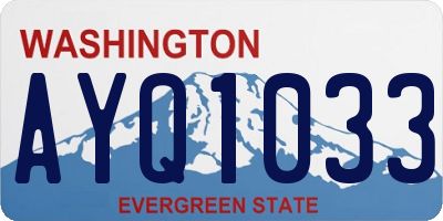 WA license plate AYQ1033