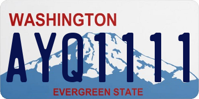 WA license plate AYQ1111
