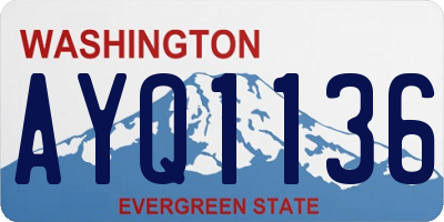 WA license plate AYQ1136