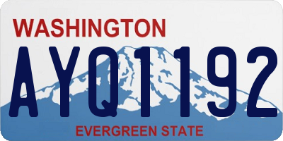 WA license plate AYQ1192