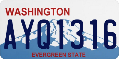 WA license plate AYQ1316