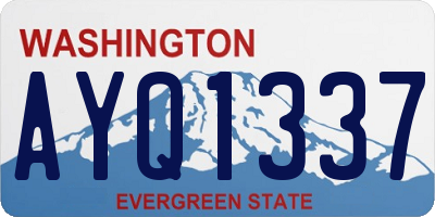 WA license plate AYQ1337