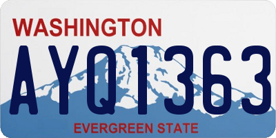 WA license plate AYQ1363