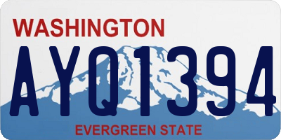 WA license plate AYQ1394