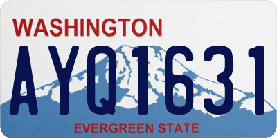 WA license plate AYQ1631