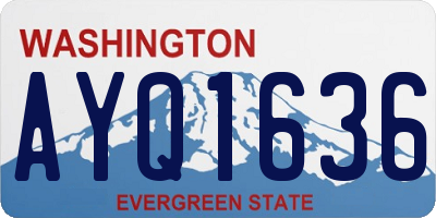 WA license plate AYQ1636