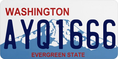 WA license plate AYQ1666