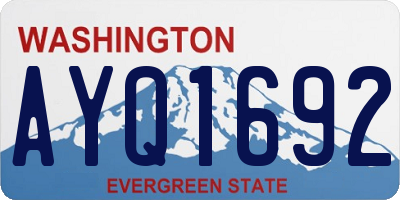 WA license plate AYQ1692