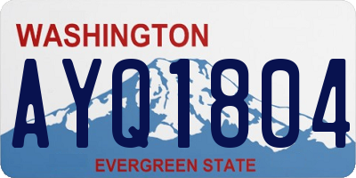 WA license plate AYQ1804