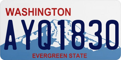 WA license plate AYQ1830