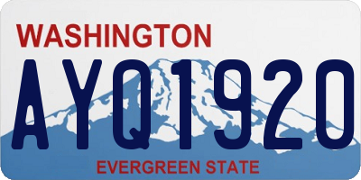 WA license plate AYQ1920