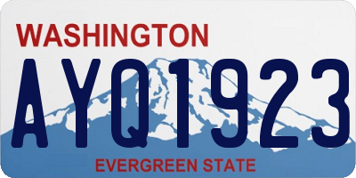 WA license plate AYQ1923