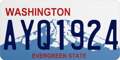 WA license plate AYQ1924