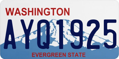 WA license plate AYQ1925