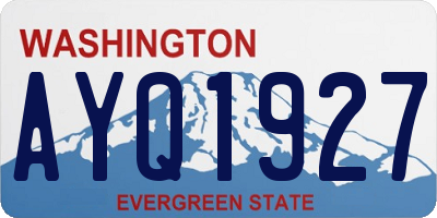 WA license plate AYQ1927