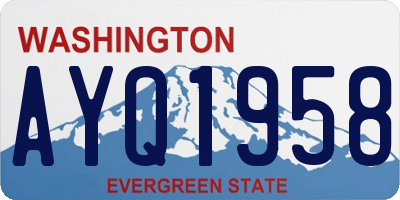 WA license plate AYQ1958