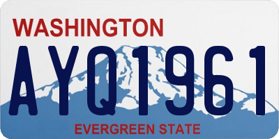 WA license plate AYQ1961