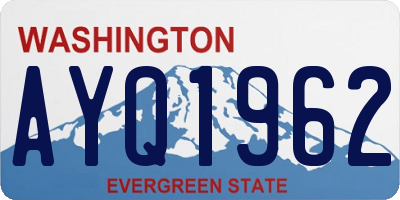 WA license plate AYQ1962