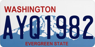 WA license plate AYQ1982