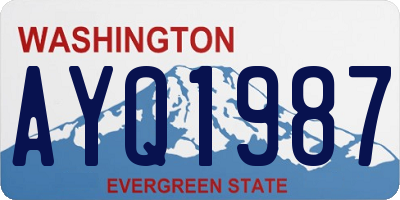 WA license plate AYQ1987