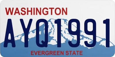 WA license plate AYQ1991