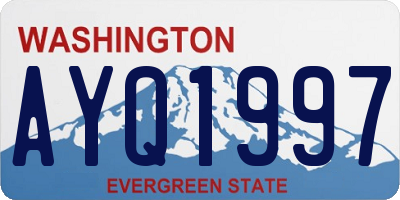 WA license plate AYQ1997