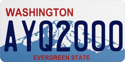 WA license plate AYQ2000