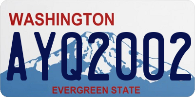 WA license plate AYQ2002