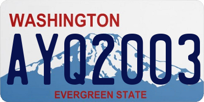 WA license plate AYQ2003