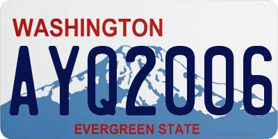 WA license plate AYQ2006