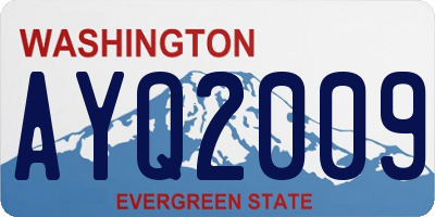 WA license plate AYQ2009