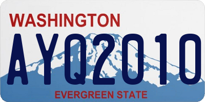 WA license plate AYQ2010