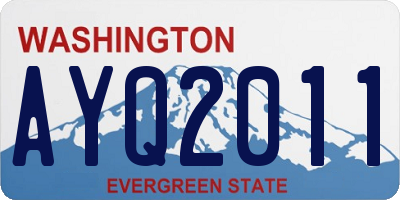 WA license plate AYQ2011
