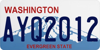 WA license plate AYQ2012