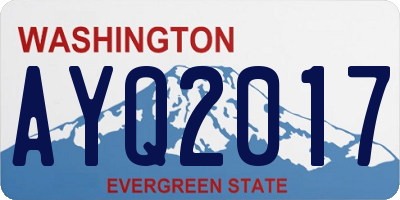 WA license plate AYQ2017