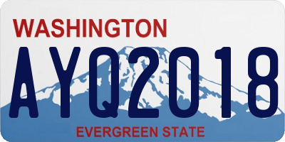 WA license plate AYQ2018