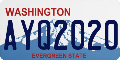 WA license plate AYQ2020