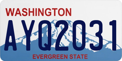WA license plate AYQ2031